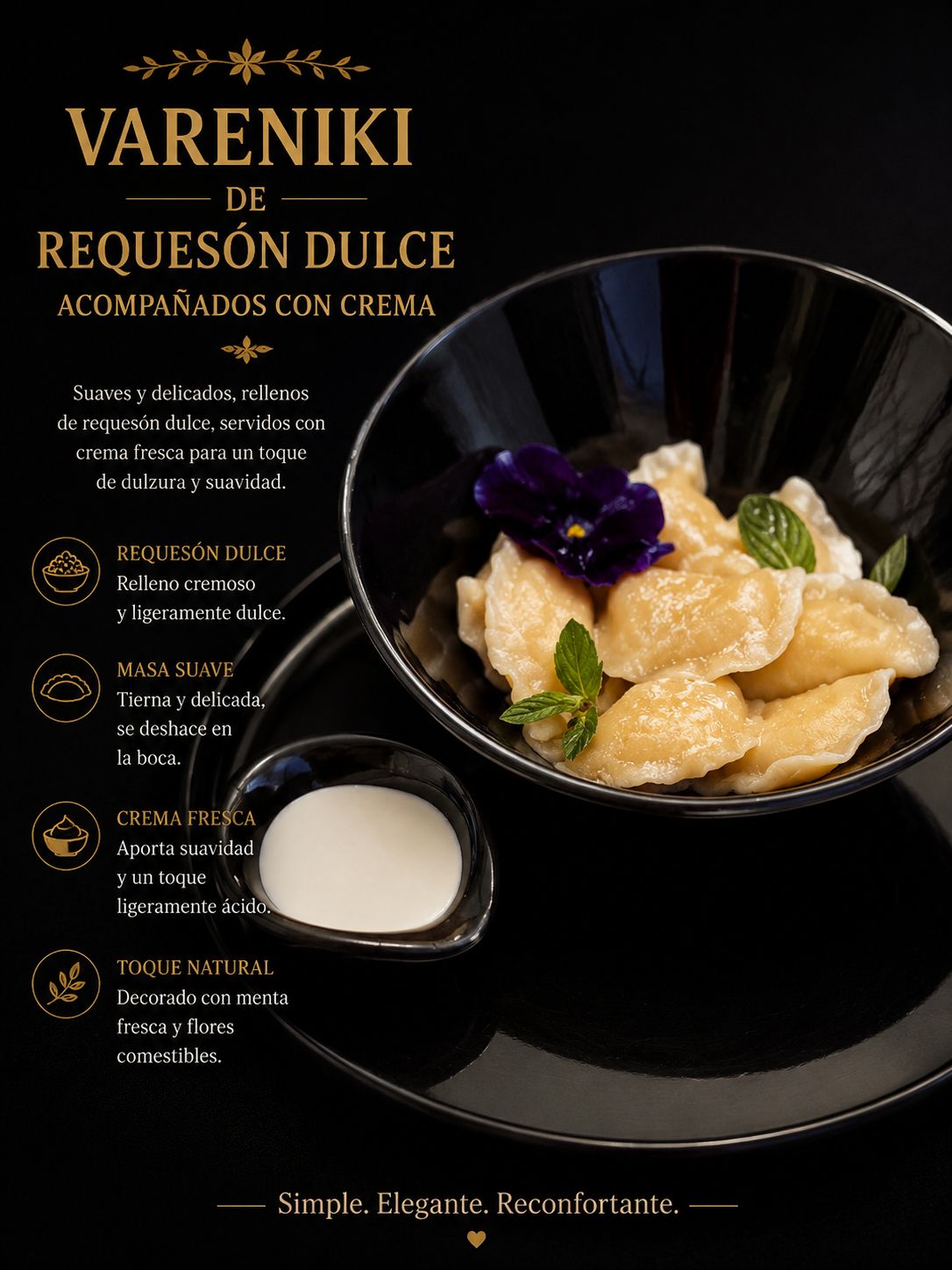 Vareniki dulces de requesón
